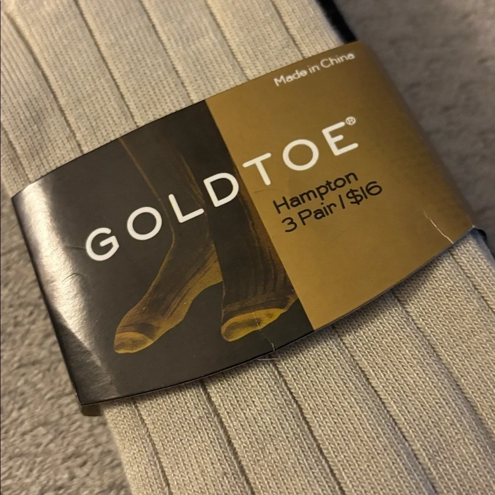 Gold Toe Men's Hampton Ribbed Socks - Black and Cream includes 2